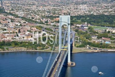 Verrazano Pont De New York - Photographie Aérienne