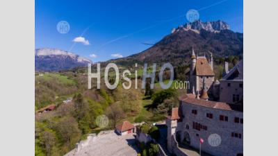 The Castle Of Menthon-Saint-Bernard Seen By Drone - Aerial Photography