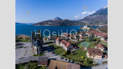 Duingt And Lake Annecy Seen By Drone - Aerial Photography