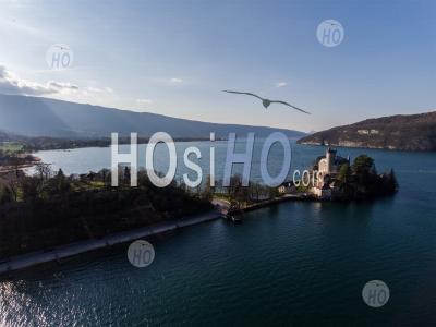 The Castle Of Duingt Seen By Drone - Aerial Photography