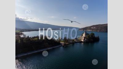 The Castle Of Duingt Seen By Drone - Aerial Photography