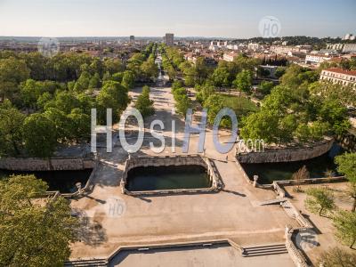 Jardins De La Fontaine, Nimes, Seen By Drone - Aerial Photography