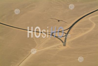 Egypt Red Sea Hurgada Aerial View Of A Road In The Desert Just Before Landing - Aerial Photography