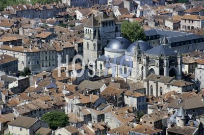 France Cahors Saint Etienne Cathedral And Houses From Above - Aerial Photography
