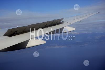 Wing Of An Aeroplane Flying Over Nice, France. - Aerial Photography