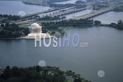 Usa Washington Dc Dessus Du Mémorial Thomas Jefferson Vu De Georges Tour Washington - Photographie Aérienne