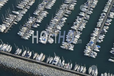 Sailboats Moored In The Port Santa Lucia, Saint-Raphaël - Aerial Photography