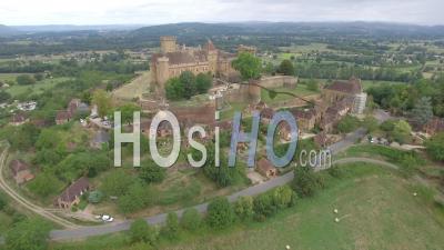 Castle Of Castelneau-Bretenoux - Video Drone Footage