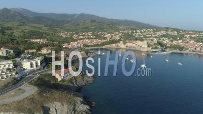 Seaport Of Collioure - Video Drone Footage