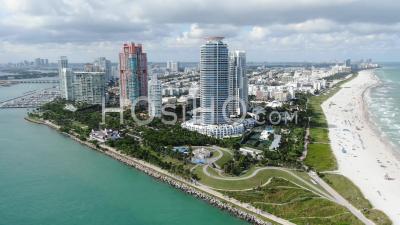 La Porte D'entrée De Miami - Pointe Sud De Miami Beach (plage Sud) - Vidéo Drone