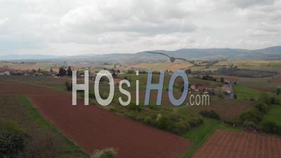 Vineyards In Beaujolais Region - Video Drone Footage