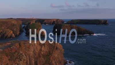 Cote Sauvage At Belle Ile, Near Port Coton, Brittany, France - Video Drone Footage