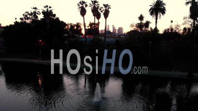Aerial Sunset Of Los Angeles, California - Video Drone Footage