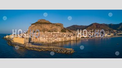 Cefalu At Sunset - Aerial Photography