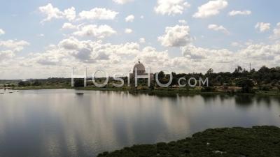 Lake And Yamoussoukro Basilica - Video Drone Footage