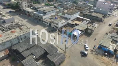 Main Street In Cotonou - Video Drone Footage