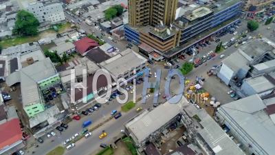 Douala Akwa Traffic - Video Drone Footage