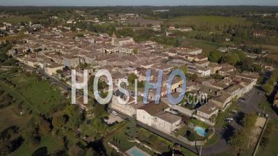 Aerial View, Montpazier, French Bastide Town, Member Of Les Plus Beaux Villages De France Association