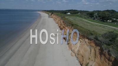 Aerial View Of The Mine D'or Beach In Penestin, Morbihan, France - Video Drone Footage