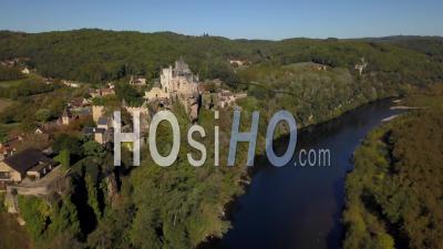 The Fortified Chateau Montfort On The Dordogne River, Vitrac, France