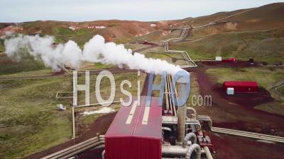 Vidéo Drone Sur La Centrale Géothermique De Krafla En Islande Où Une électricité Propre Est Produite