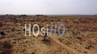 Aerial View Of 4wd Safari Jeeps Moving Across Somalia Near Hargeisa, Somaliland - Video Drone Footage