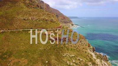 Aerial View Of The Beautiful Coastline And Narrow Roads South Of Cape Town, South Africa - Video Drone Footage