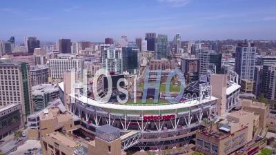 Aerial View Over Downtown San Diego With Petco Park Stadium In The Foreground - Video Drone Footage