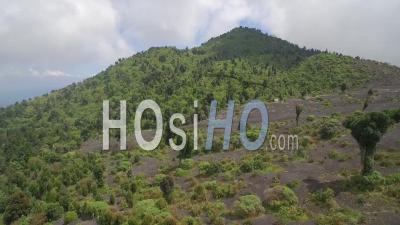 Vue Aérienne Sur Les Randonneurs De Trekking Sur Les Pentes Du Volcan Au Volcan Pacaya, Guatemala - Vidéo Drone