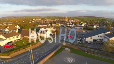 Aerial View Of The Town Of Amylwch, Wales - Video Drone Footage