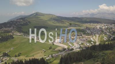 Les Saisies Ski Resort In Summer, Savoie, France, Video Drone Footage