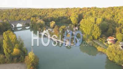 Écluse Chalifert, Seine-Et-Marne, France, Vidéo Drone