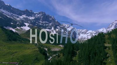 Mount Cervino (matterhorn) In The Italian Alps - Video Drone Footage