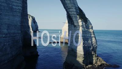Etretat's Cliff, France, Video Drone Footage