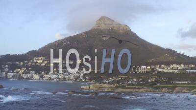 Full View Of Lions Head From Clifton - Video Drone Footage