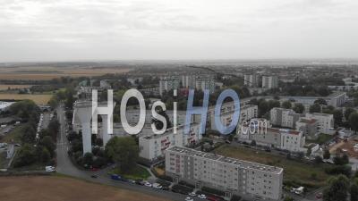 Villier Le Bel With Water Tower And Block Of Flats - Video Drone Footage