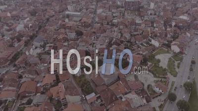 Aerial View Over Prishtina Neighborhoods Establishing Kosovo - Video Drone Footage