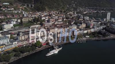 Bateau à Vapeur Historique Suisse Sur Le Lac Léman, Vidéo Drone