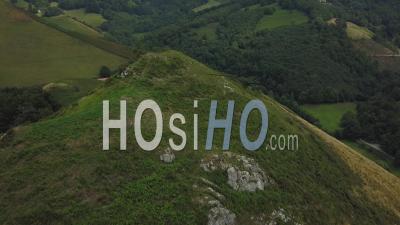 Aerial View, Basque Country, Aldudes Valley, Mountain Pastures In The Heights Of Urepel, France - Video Drone Footage