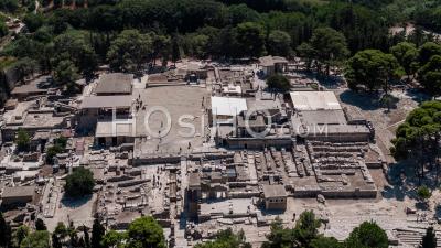 Aerial View Of Knossos, King Minos Palace, Crete, Greece - Video Drone Footage