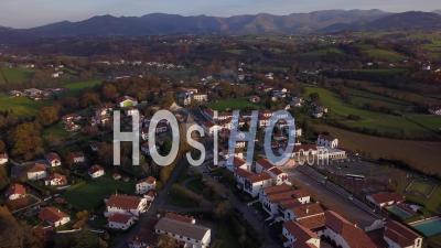 Sare, France In Basque Country On Spanish-French Border, Video Drone Footage