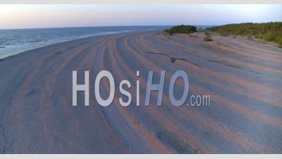 Dirt Road On Limestone Cobble Beach, Gotland Sweden, Drone View