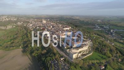 Aerial View Of Lectoure, Filmed By Drone In Summer