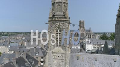 Video Drone Footage Of Coutances City In Normandy, France