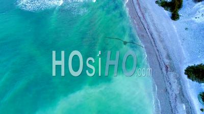 Limestone Coastal Landscape On The Island Gotland, Sweden - Video Drone Footage