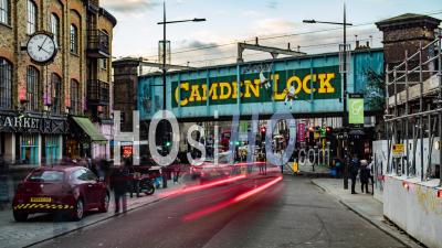 The Entrance Of The Famous Street Market Camden Lock In Camden Town, London