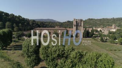 Aerial View Of The Lagrasse, Filmed By Drone In Summer