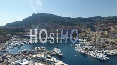 Aerial View Over Hercules Port, Monte Carlo, Monaco - Video Drone Footage