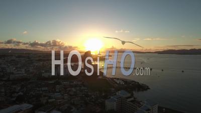 Aerial View Of Fort-De-France, Martinique At Sunset - Video Drone Footage