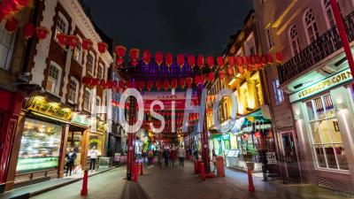 Chinatown à Londres Avec Des Décorations De Rue La Nuit